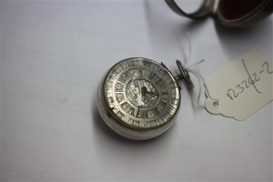 An 18th century silver pair cased verge pocket watch by Soloman Gibbs, London,